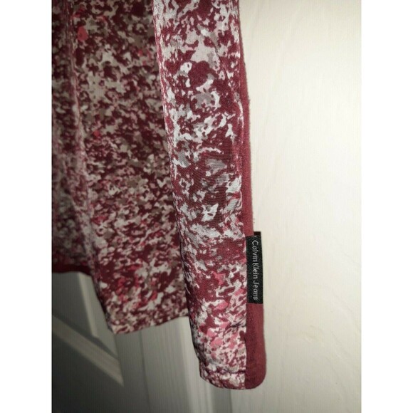 CALVIN KLEIN Women's Floral-print Front Solid Back Blouse Shirt Top Small - Picture 4 of 4